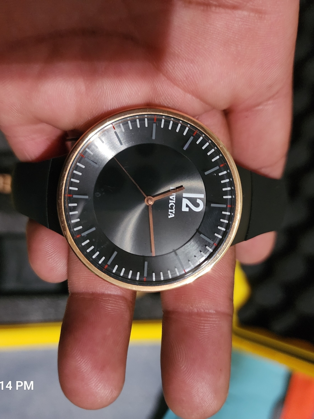 Invicta Rose Gold & Black Minimalist Watch - Black Strap